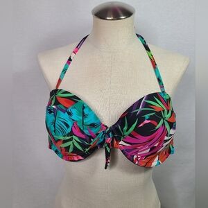 Firefly tropical print bikini top Size XL womens